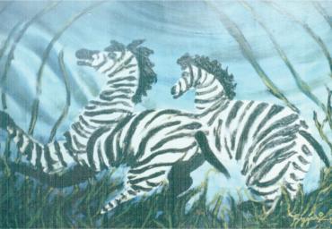 1999 – Zebras – Acrílica s madeirite – estilo impressionista