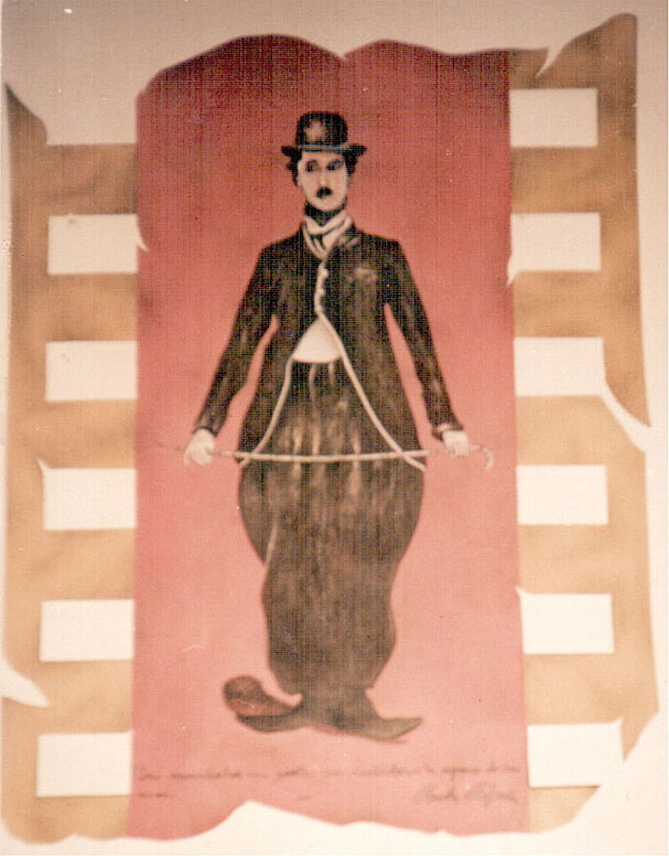 1995 – Charlos Chaplin – Acrílica s cartão – estilo clássico