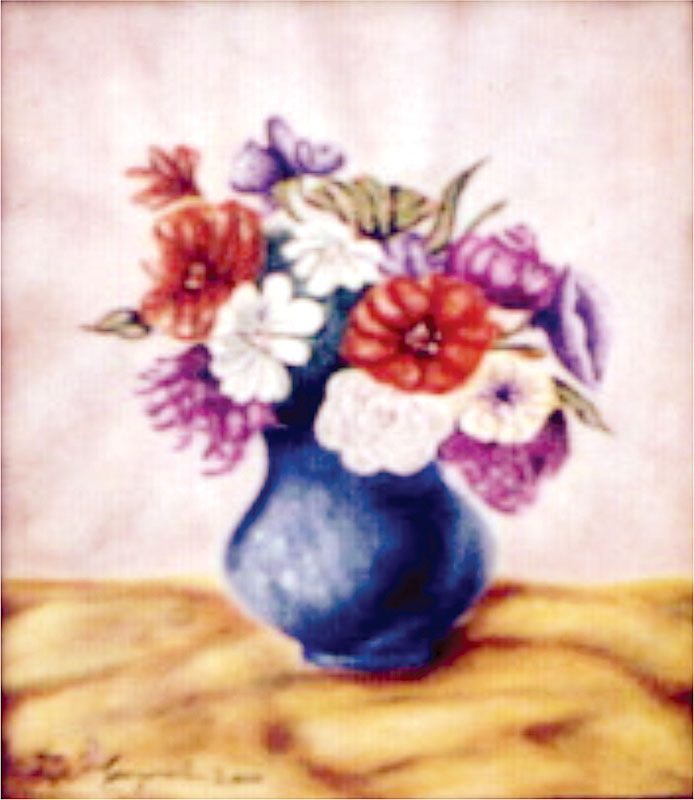 2000 – Vaso Azul –  Acrílica s tela – estilo impressionista