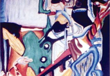 2002 –  O Guitarrista –  Acrílica s tela – estilo semi-abistrato