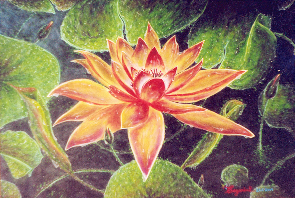 2004 – Ninféia Sulfúrea – Acrílica s tela – estilo impressionista